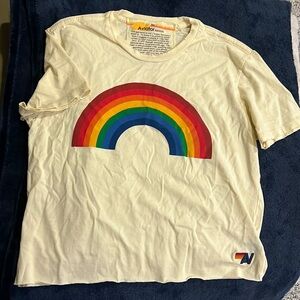 Aviator Nation Rainbow Boyfriend Tee. Size Medium. NWT.